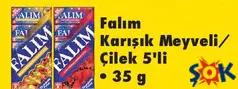 FALIM SAKIZ KARIŞIK MEYVELİ/ÇİLEK 5'Lİ 35 G